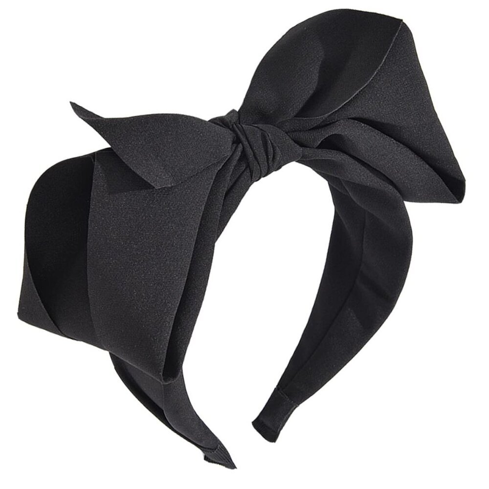 Black Big Bow Headbands For Women Bowknot Headbands Cute Black Headbands L